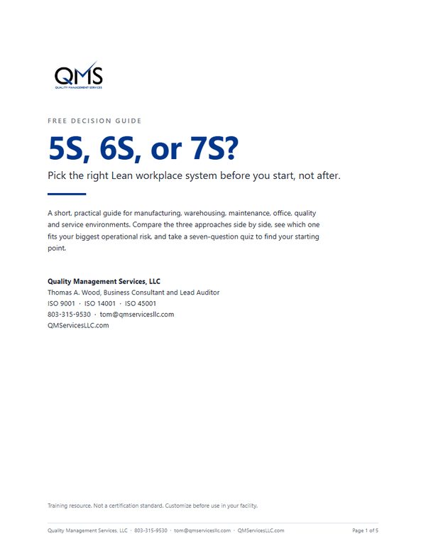 Cover of the free 5S, 6S, or 7S decision guide